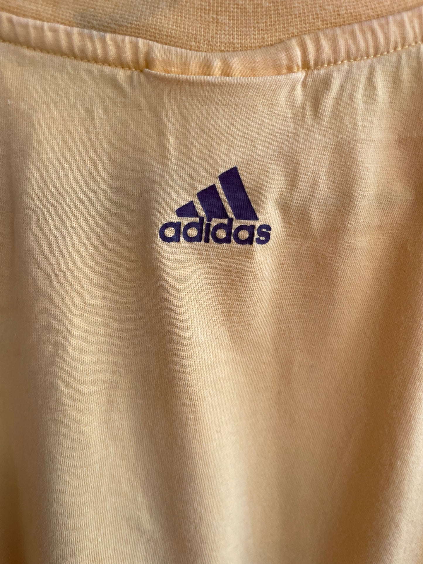 Vintage Yellow Adidas Short Sleeve T-shirt Large