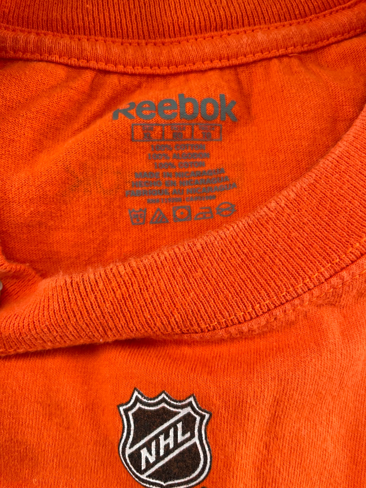 Vintage Orange Reebok Short Sleeve T-shirt XL