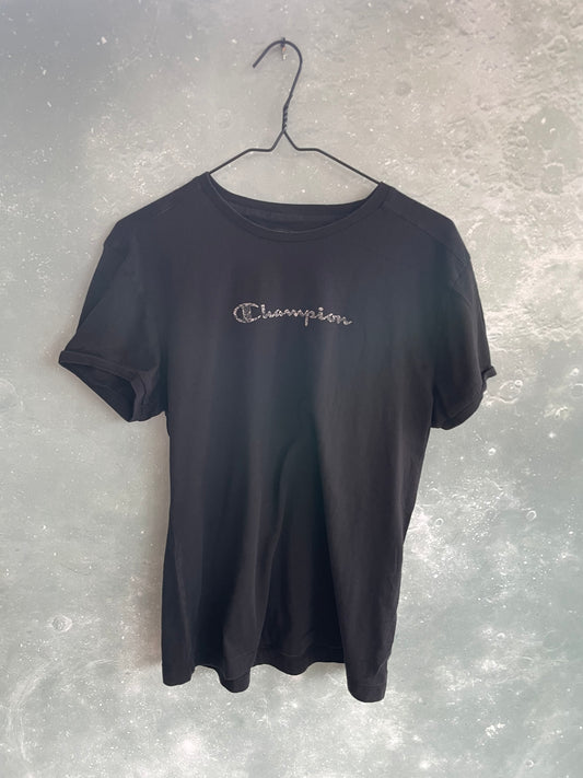 Vintage Women Black Champion Short Sleeve T-shirt