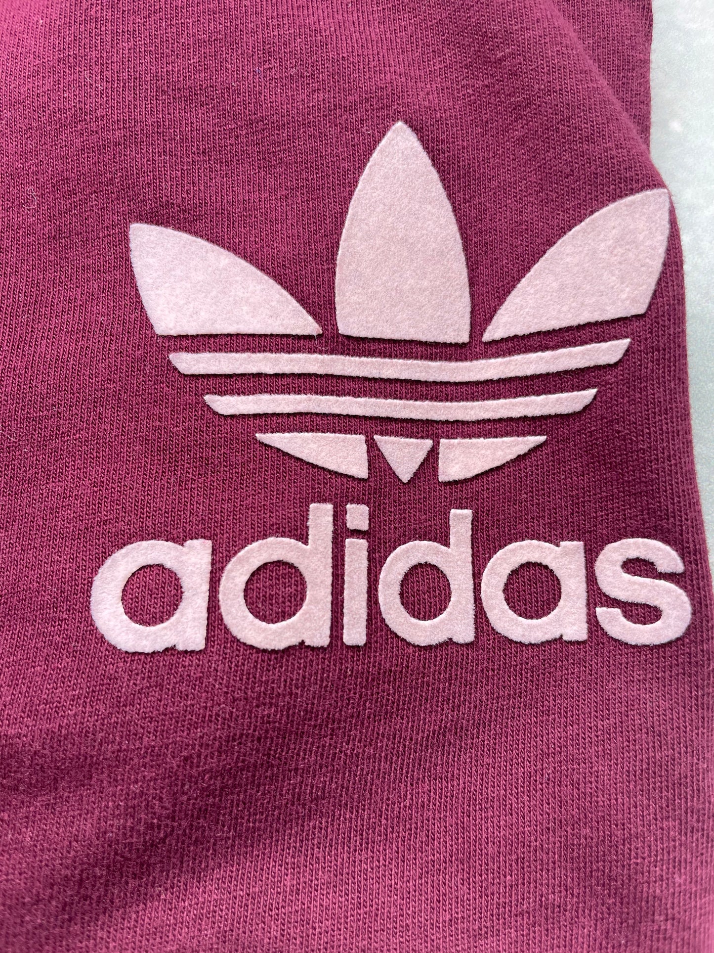 Vintage Burgundy Adidas Short Sleeve T-shirt Large