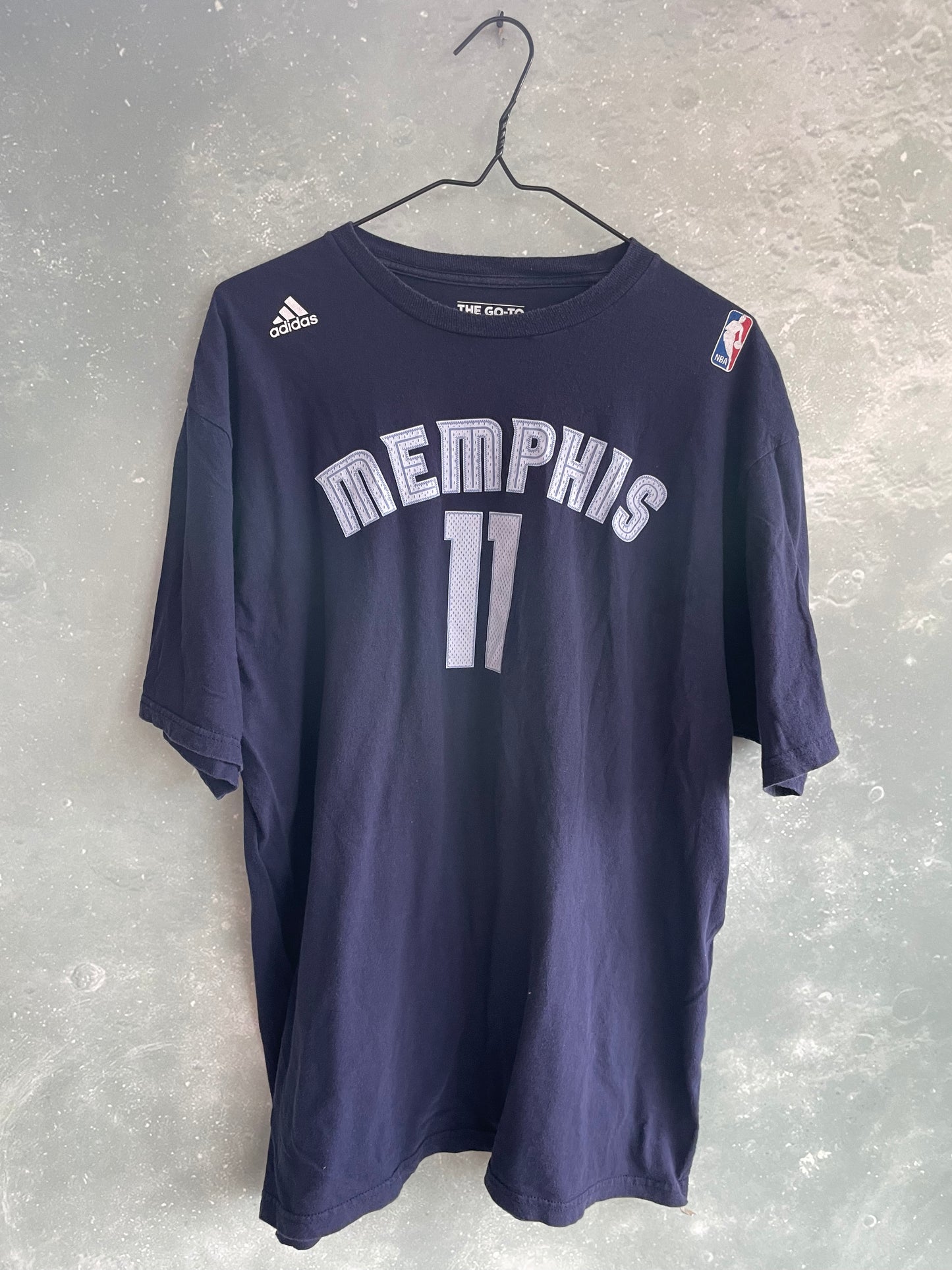 Vintage Navy Adidas MEMPHIS Short Sleeve T-shirt XL