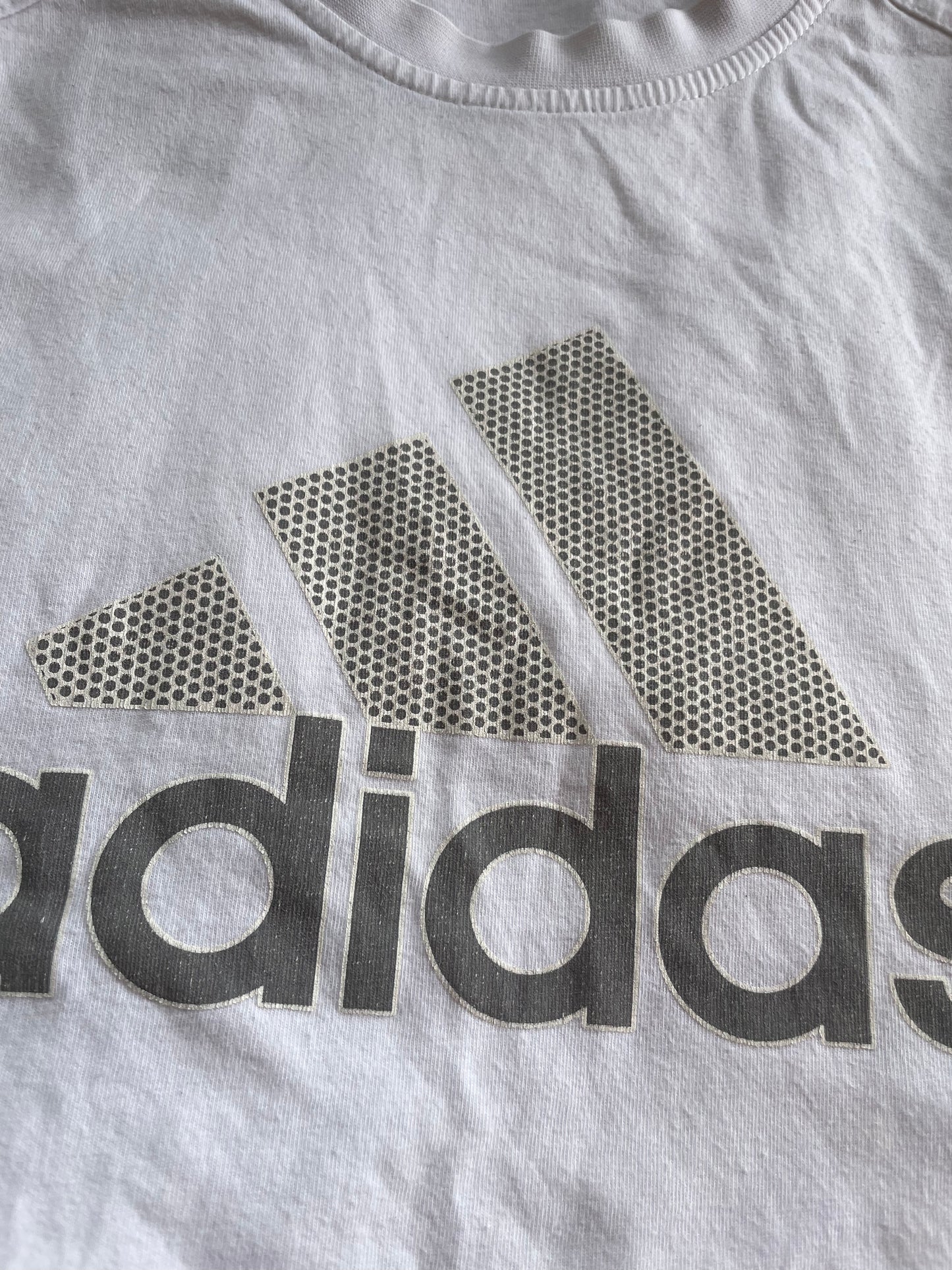 Vintage White Adidas Short Sleeve T-shirt Large