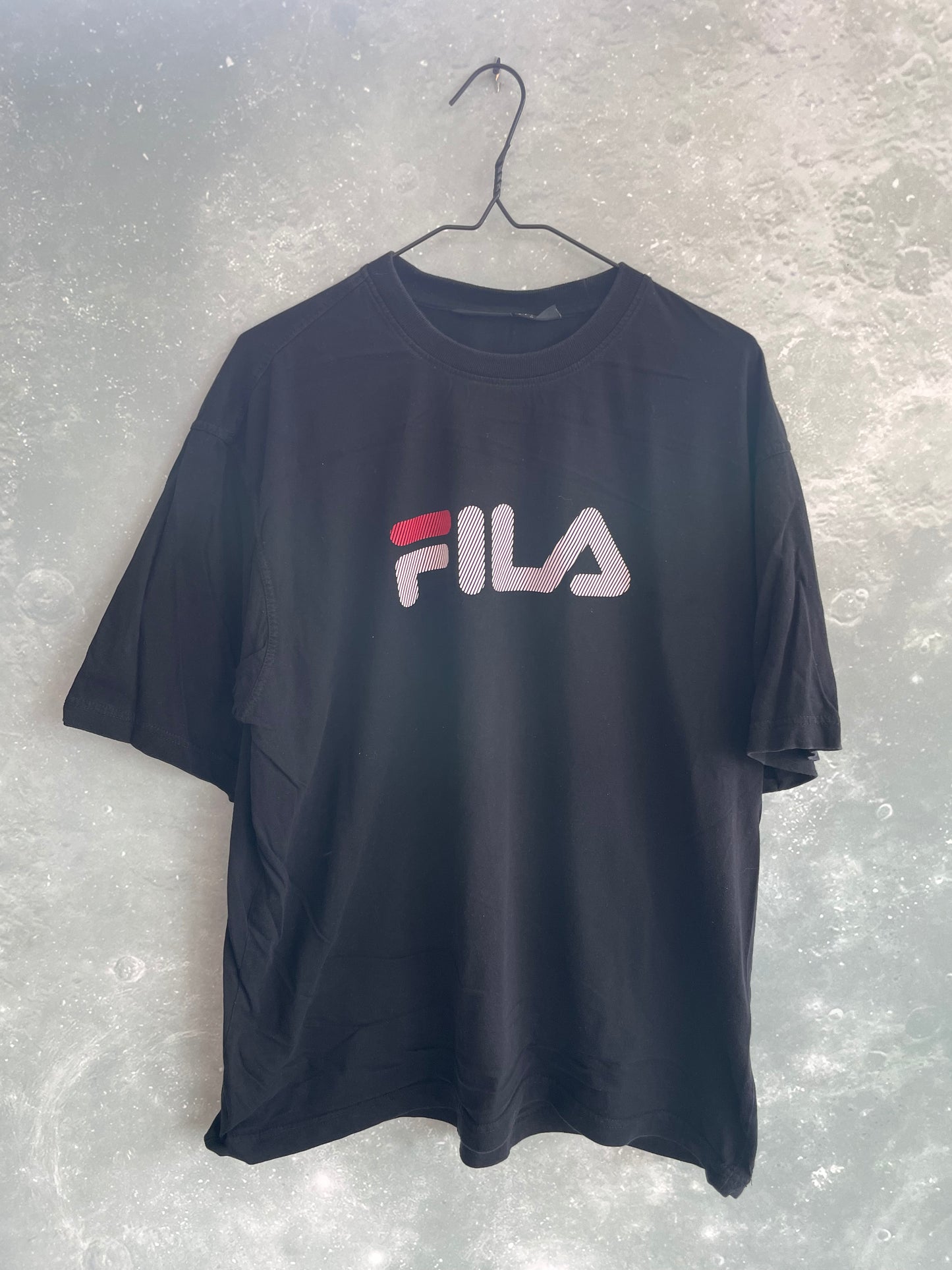 Vintage Black Fila Short Sleeve T-shirt XL