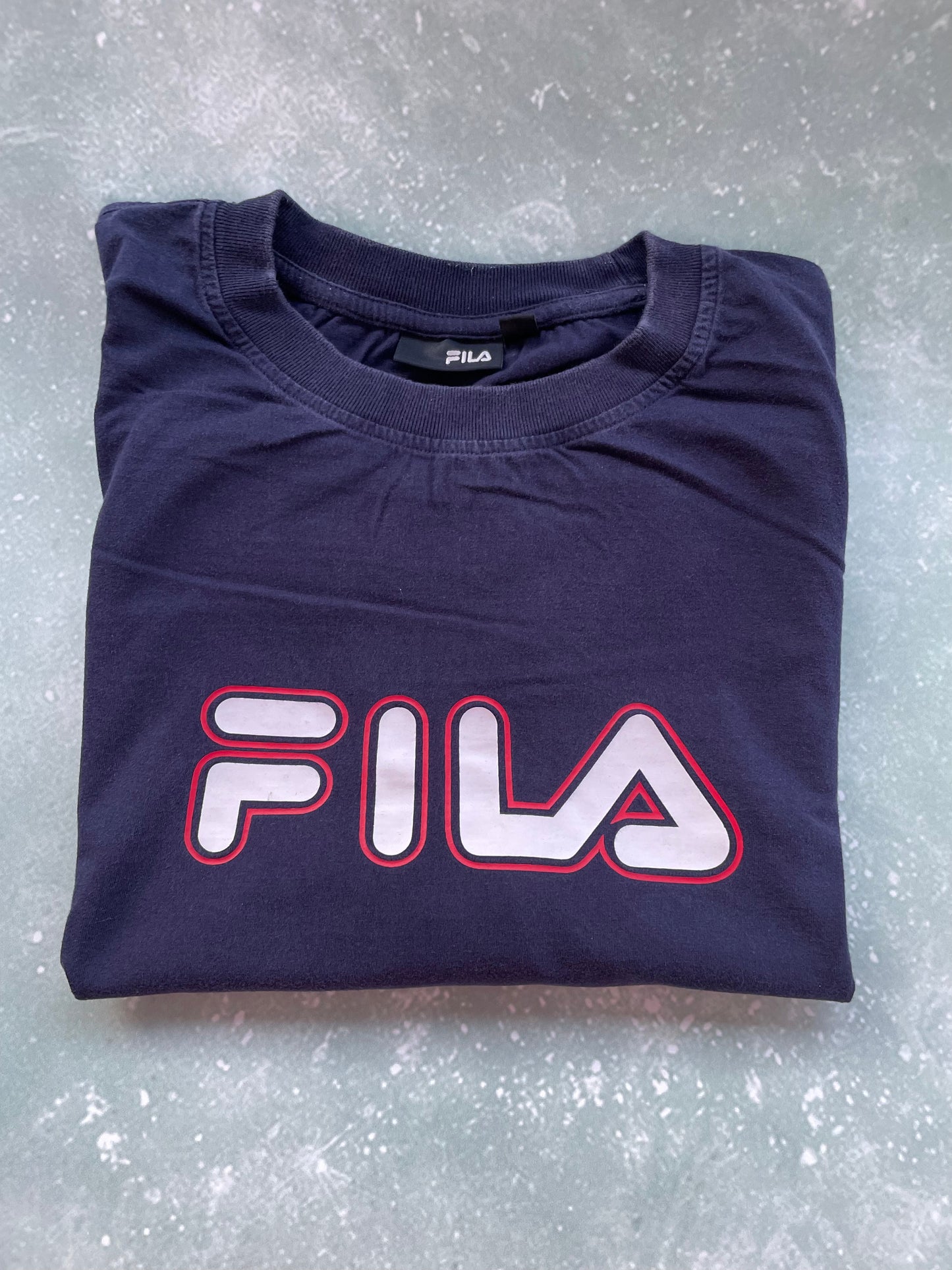 Vintage Navy Fila Short Sleeve T-shirt X-Large