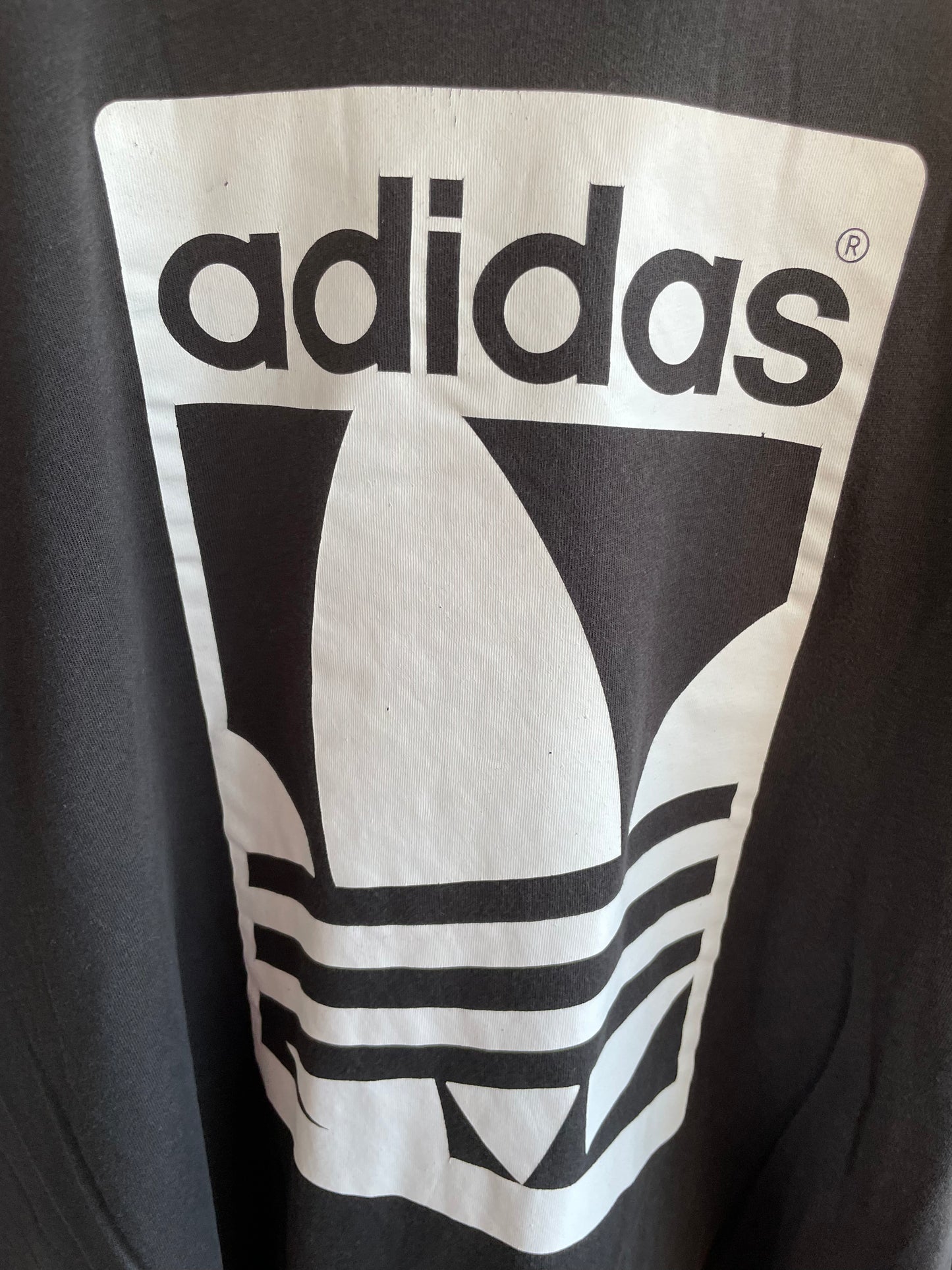 Vintage Black Adidas Short Sleeve T-shirt XL